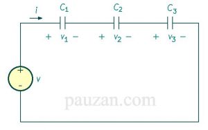 kapasitor dirangkai seri